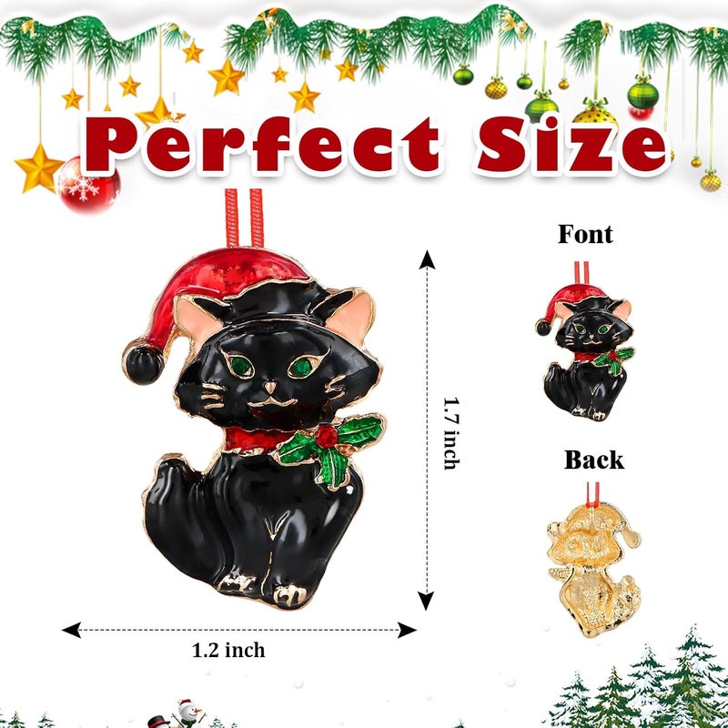 GROWTHMAGIC Store Black Cat Christmas Ornaments - Metal Cat Ornaments for Christmas Tree Keepsake Xmas Decoration Gifts for Men Women - Image 4